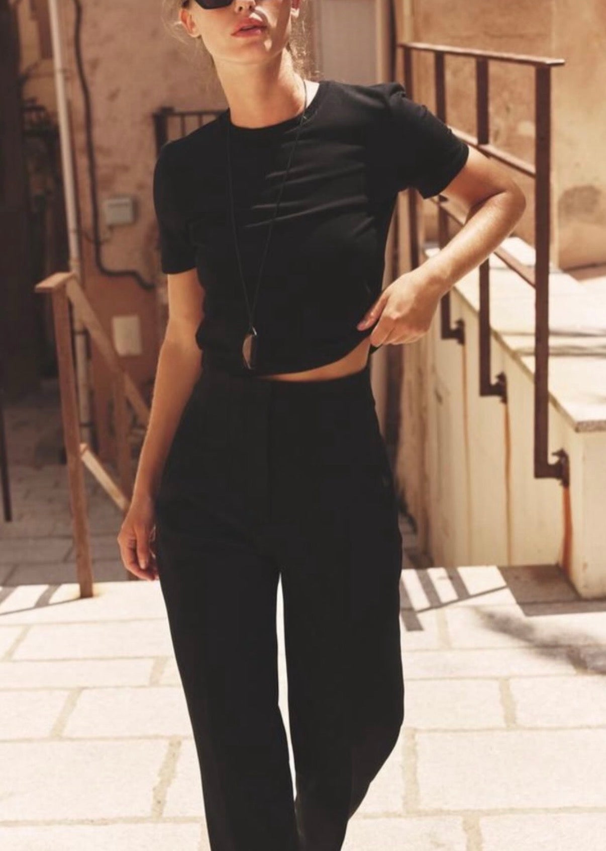 Zara black crop top