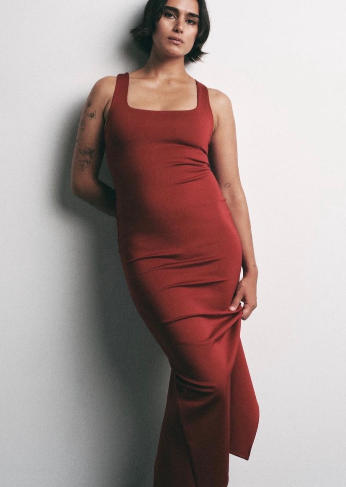 Zara midi burgundy dress