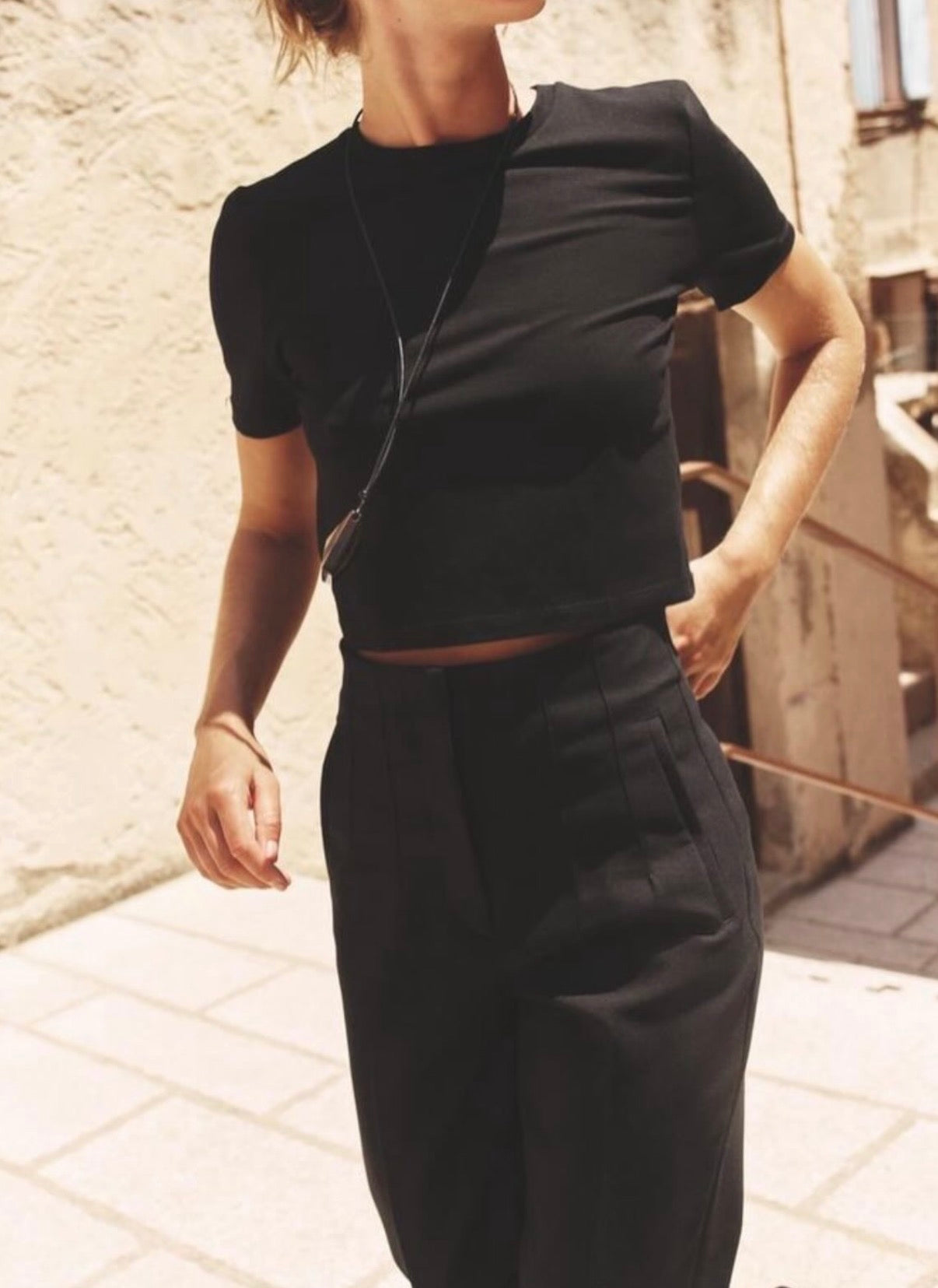 Zara black crop top