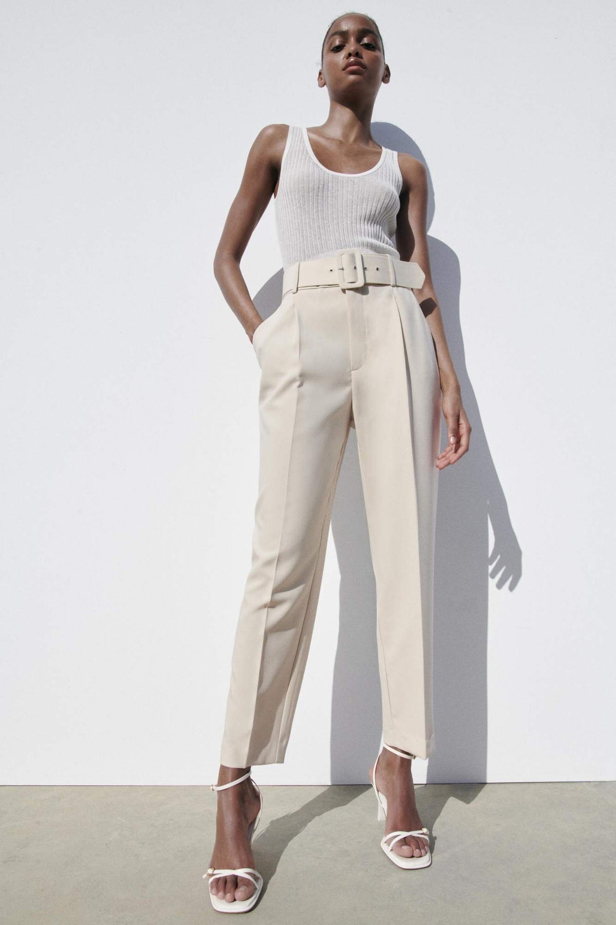 Zara Belted High Waist Trousers