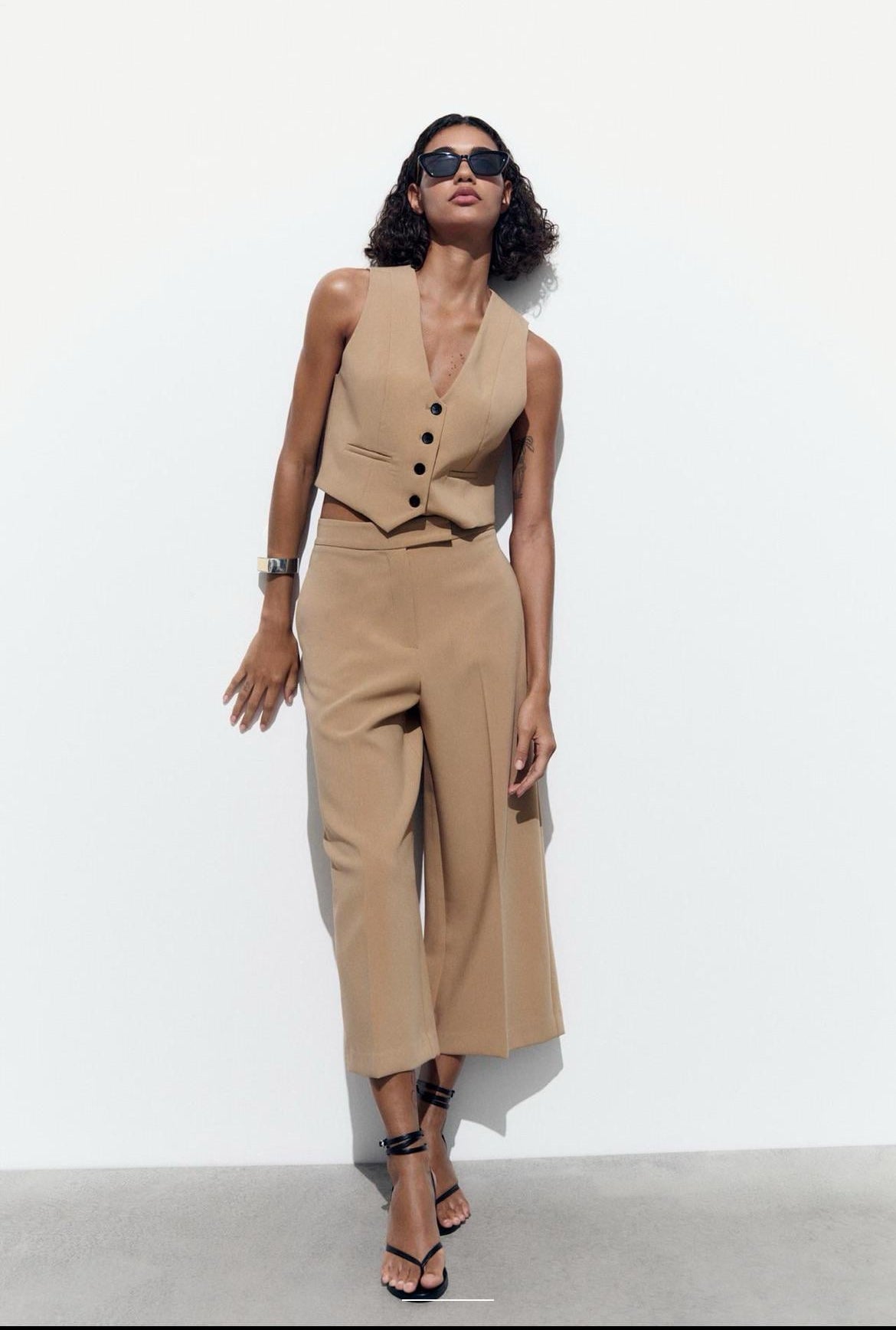 Zara high waisted culottes trousers