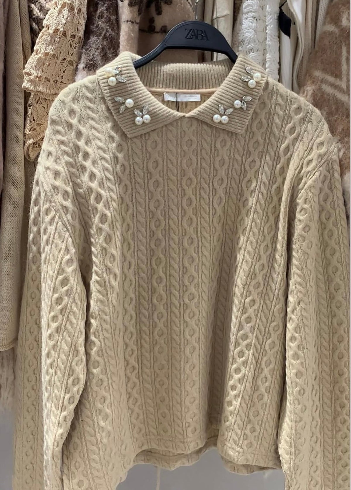 Zara Embellished Knit Top