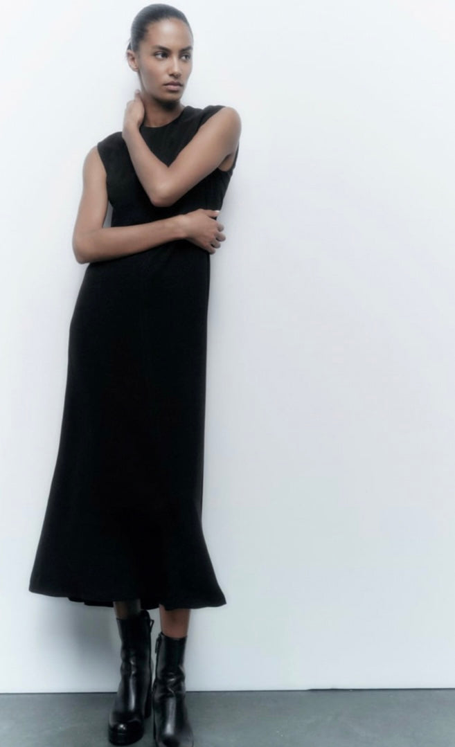 Zara crepe midi dress