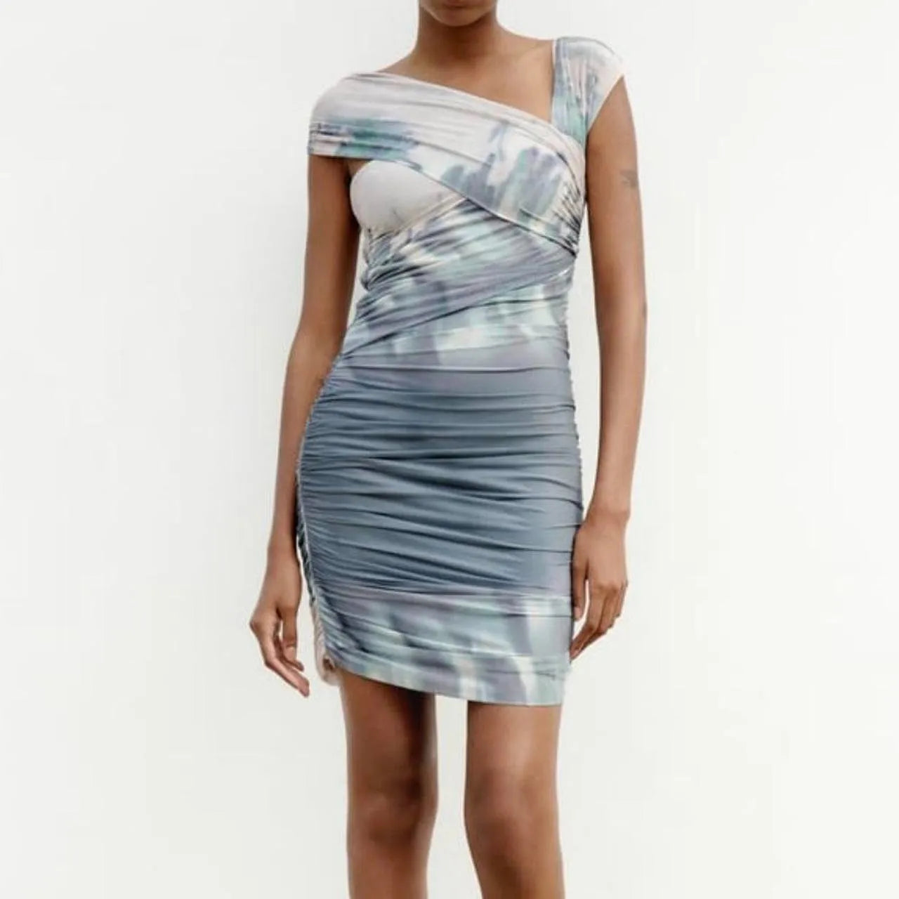 Zara draped asymmetric dress