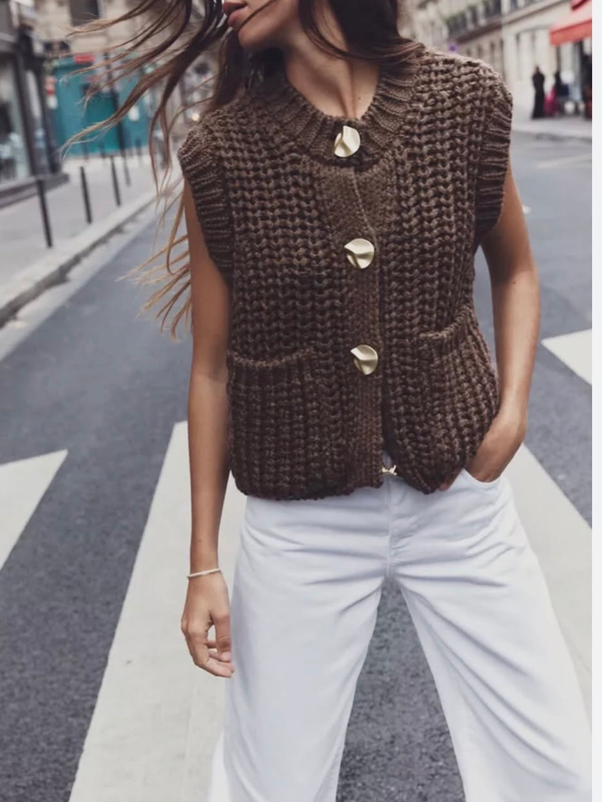 Zara Chunky Knit Vest